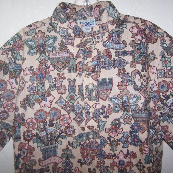 VINTAGE REYN SPOONER HAWAIIAN FLORAL SHIRT S3435 - Picture 2 of 9
